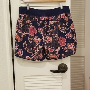 Lands End Women Swim‎ Shorts Liner Floral Bathing Suit Bottom Pockets14 Tropical